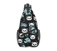 YzgWjBhd Black and white panda face Sling Bag for Men Women | Crossbody Fanny Pack with Zipper Pockets | Funny Backpack Chest Bag