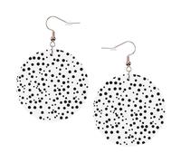 YzgWjBhd Black And White Polka Dot Earrings for Women Girls, Stylish Round Leather Dangle with Silver Hook, Ideal Drop Earrings Gift for Woman