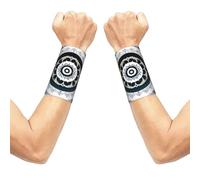 YzgWjBhd Black and White Round Totem Printed Wrist Sleeve Pair