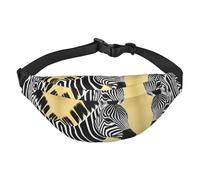 YzgWjBhd Black and White Zebra Print Large Crossbody Fanny Pack, Cute Waterproof Waist Pack Belt Bag for Men, Women, Stylish Running Accessory