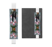 YzgWjBhd Blooming Orchids Print Leather Bookmark, Adjustable Pencil Sleeve Case Pouch, Elastic Band Pen Pouch for Journals, Notebooks, Planners, Hold 2-3 Pens, Fits 20cm to 25cm