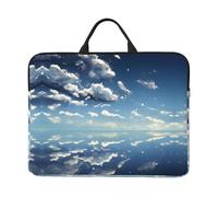 YzgWjBhd Blue Sky and White Clouds Laptop Case with Accessory Pocket, Waterproof Carrying Sleeve with Handle for Men/Women, Shockproof Design