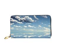 YzgWjBhd Blue sky and white clouds Print Leather Wallet, Stylish Women's Wallet with Credit Card Holders Money Organizer