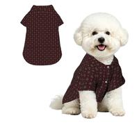 YzgWjBhd Burgundy Diamond Printed Pet Shirt