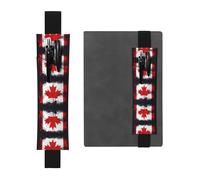 YzgWjBhd Canadian Flag Print Leather Bookmark, Adjustable Pencil Sleeve Case Pouch, Elastic Band Pen Pouch for Journals, Notebooks, Planners, Hold 2-3 Pens, Fits 8" to 10"