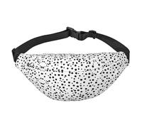 Yzgwjbhd Card Love Fancy Puppy Print Large Crossbody Fanny Pack, Cute Waterproof Waist Pack Belt Bag For Men, Women, Stylish Running Accessory, Black And White Polka Dot, One Size