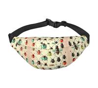 YzgWjBhd Cartoon Small Insects Print Large Crossbody Fanny Pack, Cute Waterproof Waist Pack Belt Bag for Men, Women, Stylish Running Accessory