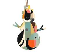 YzgWjBhd Christmas Ornament Wooden Ornament, Mid-Century Modern Art Cat Printed Xmas Tree Hanging Holiday Decor Wedding Gift