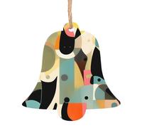 YzgWjBhd Christmas Ornament Wooden Ornament, Mid-Century Modern Art Cat Printed Xmas Tree Hanging Holiday Decor Wedding Gift