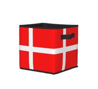 YzgWjBhd Collapsible Fabric Storage Cube for Shelves and Wardrobes | Denmark Danish Flag Printed Storage Basket For Bedrooms, Lounges, Utility Rooms, Offices, Cupboards, And Shelving Units