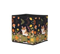 YzgWjBhd Collapsible Fabric Storage Cube for Shelves and Wardrobes | Guinea Pig Mushroom Printed Storage Basket For Bedrooms, Lounges, Utility Rooms, Offices, Cupboards, And Shelving Units