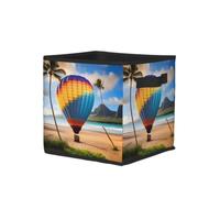 YzgWjBhd Collapsible Fabric Storage Cube for Shelves and Wardrobes | Hawaii Hot Air Balloon Printed Storage Basket For Bedrooms, Lounges, Utility Rooms, Offices, Cupboards, And Shelving Units