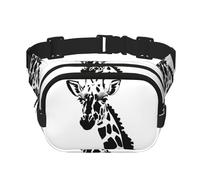 YzgWjBhd Cosmic Saturn Printed Fanny Pack for Men Women, Lightweight Belt Bag with Adjustable Strap, Stylish Waist Pack Crossbody Purse for Travel, Hiking, Running, Black And White Giraffe, One Size