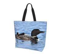 YzgWjBhd Cute Crying Chainsaw Tote Bag for Women, Large Grocery Shopping Bag, Funny Lightweight Everyday Carry Shoulder Tote, Loon Birds, One Size