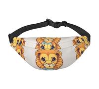 Yzgwjbhd Cute Hedgehog Print Large Crossbody Fanny Pack, Cute Waterproof Waist Pack Belt Bag For Men, Women, Stylish Running Accessory, Cartoon Cute Little Lion, One Size