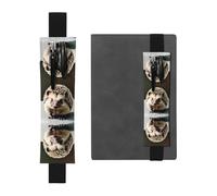 YzgWjBhd Cute Hedgehog Print Leather Bookmark, Adjustable Pencil Sleeve Case Pouch, Elastic Band Pen Pouch for Journals, Notebooks, Planners, Hold 2-3 Pens, Fits 20cm to 25cm