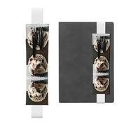 YzgWjBhd Cute Hedgehog Print Leather Bookmark, Adjustable Pencil Sleeve Case Pouch, Elastic Band Pen Pouch for Journals, Notebooks, Planners, Hold 2-3 Pens, Fits 20cm to 25cm
