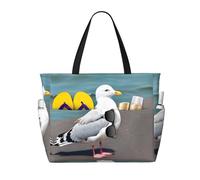 YzgWjBhd Cute seagull Beach Tote with Stylish Print | Print Pool Bag for Water Adventures | Carry-On Bag