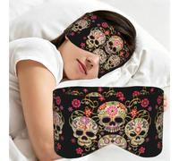 YzgWjBhd Day of The Dead Skull Printed Travel Sleep Mask | Soft Eye Mask For Flights, Train Trips, Home Rest, Office Naps, Shift Breaks, And Quiet Relaxation