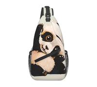 YzgWjBhd Dolphins Print Men's Cross Chest Bag Diagonally, Cute Crossbody Shoulder Backpack, 7.5" L x 3.5" W x 15.3" H, Cute Little Panda, One Size