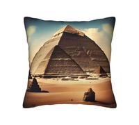 YzgWjBhd Dreaming of the Pyramids of Khufu Personalized Square Cushion Cover 55cm x 55cm, Printed Funny Soft Decorative Pillow Case for Living Room Bed Sofa