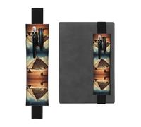 YzgWjBhd Dreaming of The Pyramids of Khufu Print Leather Bookmark, Adjustable Pencil Sleeve Case Pouch, Elastic Band Pen Pouch for Journals, Notebooks, Planners, Hold 2-3 Pens, Fits 20cm to 25cm