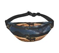 YzgWjBhd Elk in The Meadow Print Large Crossbody Fanny Pack, Cute Waterproof Waist Pack Belt Bag for Men, Women, Stylish Running Accessory