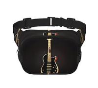 YzgWjBhd Elk in the meadow Printed Fanny Pack for Men Women, Lightweight Belt Bag with Adjustable Strap, Stylish Waist Pack Crossbody Purse for Travel, Hiking, Running, Black Guitar, One Size