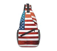 YzgWjBhd Evil eyes Print Men's Cross Chest Bag Diagonally, Cute Crossbody Shoulder Backpack, 7.5" L x 3.5" W x 15.3" H, Vintage American Usa Flag, One Size