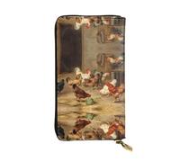 YzgWjBhd Farm Chickens Womens Wallet, Large Credit Card Clutch Wallets for Women, Cute Multi Pocket Long Purse