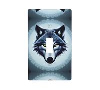 YzgWjBhd Fierce Wolf Head Print 1 Gang Wall Plate Single Toggle Switch Cover, 11.4cm x 7cm, Decorative Light Switch Plate Covers