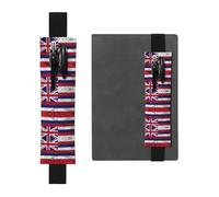 YzgWjBhd Flag of Hawaii American Print Leather Bookmark, Adjustable Pencil Sleeve Case Pouch, Elastic Band Pen Pouch for Journals, Notebooks, Planners, Hold 2-3 Pens, Fits 20cm to 25cm