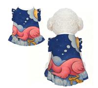 YzgWjBhd Flamingo's Dream Ruffle Dog Dress for Small Pets