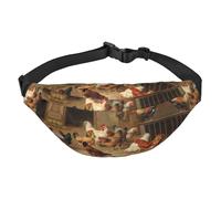Yzgwjbhd Funny Ladybug Print Large Crossbody Fanny Pack, Cute Waterproof Waist Pack Belt Bag For Men, Women, Stylish Running Accessory, Farm Chickens, One Size