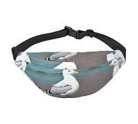Yzgwjbhd Future Robot Print Large Crossbody Fanny Pack, Cute Waterproof Waist Pack Belt Bag For Men, Women, Stylish Running Accessory, Cute Seagull, One Size