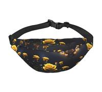 Yzgwjbhd Future Robot Print Large Crossbody Fanny Pack, Cute Waterproof Waist Pack Belt Bag For Men, Women, Stylish Running Accessory, Beautiful Yellow Roses, One Size