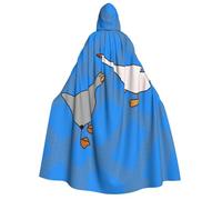 YzgWjBhd Gray Goose Print Adults Hooded Cloak, Halloween Witch Cape Robe for Cosplay Themed Parties