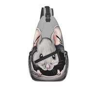 YzgWjBhd Grey Rat Sling Bag for Men Women | Crossbody Fanny Pack with Zipper Pockets | Funny Backpack Chest Bag