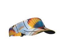 YzgWjBhd Hawaii Hot Air Balloon Print Sport Sun Visor Hat Empty Top Baseball Cap Adjustable Sun Caps for Men Women Black
