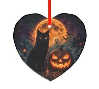 YzgWjBhd Heart Shaped Glass Decoration for Christmas Trees | Cat Pumpkin Hanging Keepsake For Festive Trees, Family Celebrations, Seasonal Displays, And Thoughtful Presents