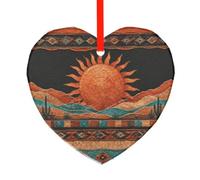 YzgWjBhd Heart Shaped Glass Decoration for Christmas Trees | Desert Clay Mosaic Hanging Keepsake For Festive Trees, Family Celebrations, Seasonal Displays, And Thoughtful Presents