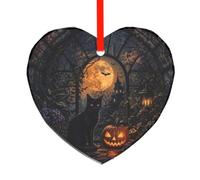 YzgWjBhd Heart Shaped Glass Decoration for Christmas Trees | Haunted Cat Hanging Keepsake For Festive Trees, Family Celebrations, Seasonal Displays, And Thoughtful Presents