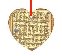 YzgWjBhd Heart Shaped Glass Decoration for Christmas Trees | Treasure Maze Hanging Keepsake For Festive Trees, Family Celebrations, Seasonal Displays, And Thoughtful Presents