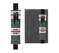 YzgWjBhd Horse Stripes Pattern Print Leather Bookmark, Adjustable Pencil Sleeve Case Pouch, Elastic Band Pen Pouch for Journals, Notebooks, Planners, Hold 2-3 Pens, Fits 20cm to 25cm