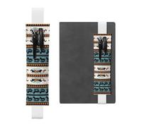 YzgWjBhd Horse Stripes Pattern Print Leather Bookmark, Adjustable Pencil Sleeve Case Pouch, Elastic Band Pen Pouch for Journals, Notebooks, Planners, Hold 2-3 Pens, Fits 8" to 10"