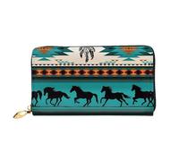 YzgWjBhd Horse Stripes Pattern Print Leather Wallet for Men, Slim Bifold with Full-Print Design, Secure Zipper Closure, RFID Blocking, Black, One Size