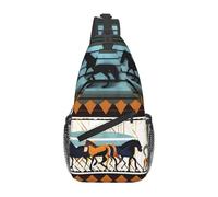 YzgWjBhd Horse Stripes Pattern Sling Bag for Men Women | Crossbody Fanny Pack with Zipper Pockets | Funny Backpack Chest Bag