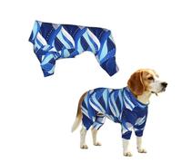 YzgWjBhd Indigo Wave Lattice Printed Pet Onesie