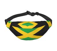 YzgWjBhd Jamaica Flag Print Large Crossbody Fanny Pack, Cute Waterproof Waist Pack Belt Bag for Men, Women, Stylish Running Accessory