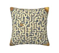 YzgWjBhd Labyrinth Treasure Map Personalized Square Cushion Cover 40cm x 40cm, Printed Funny Soft Decorative Pillow Case for Living Room Bed Sofa
